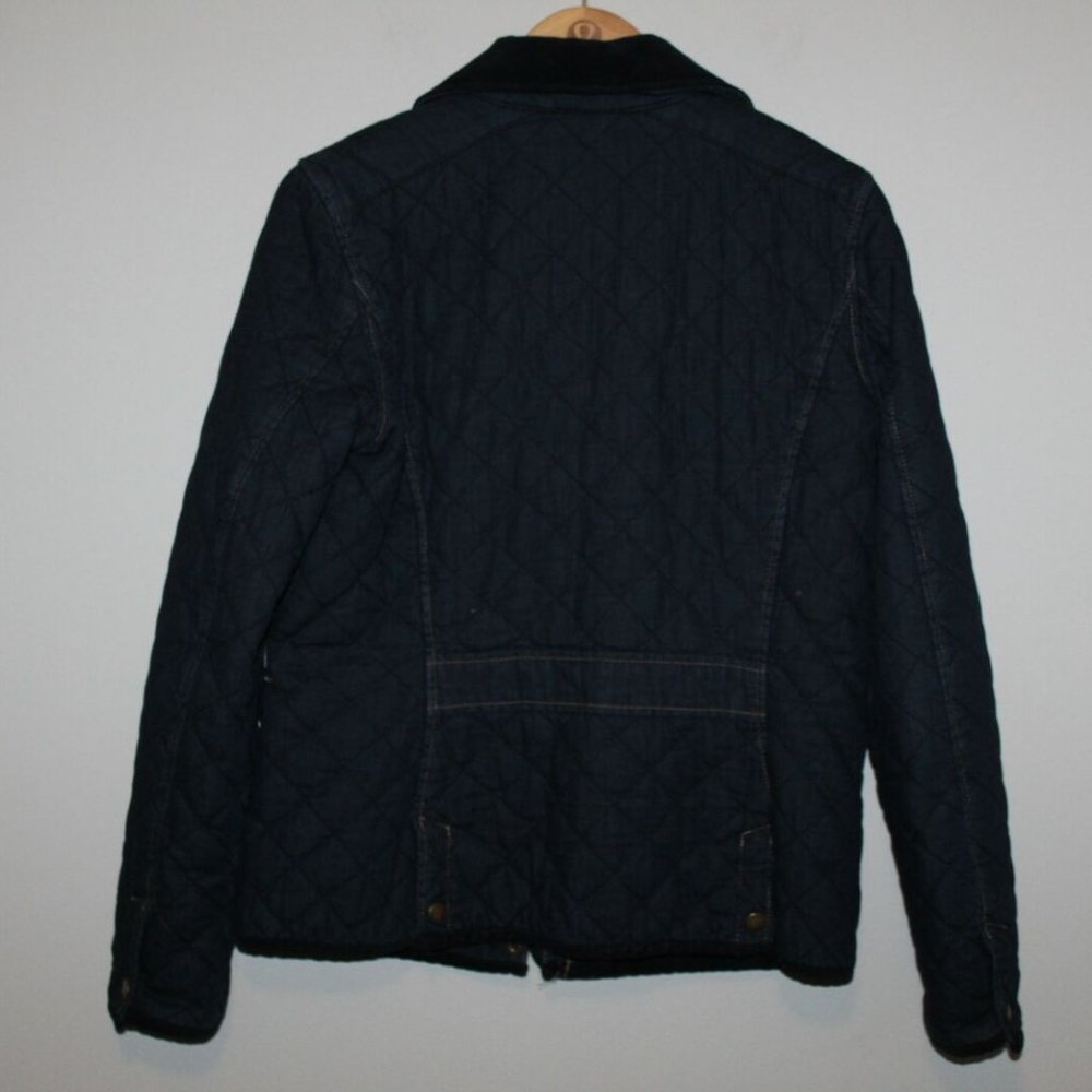 Lauren Ralph Lauren Quilted Denim Barn Jacket Corduroy Trim Collar Medium HW9832 - Picture 7 of 12